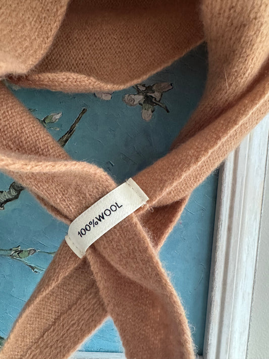 100% Wool Knit Triangle Scarf | Soft Warm Winter Shawl | 100% Wool Neck Wrap