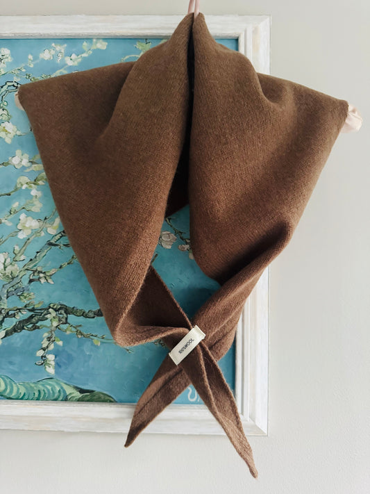 100% Wool Knit Triangle Scarf | Soft Warm Winter Shawl | 100% Wool Neck Wrap